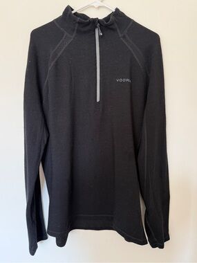 Men’s VOORMI Made in USA Black Quarter-Zip Base Layer - Classic Wool Blend